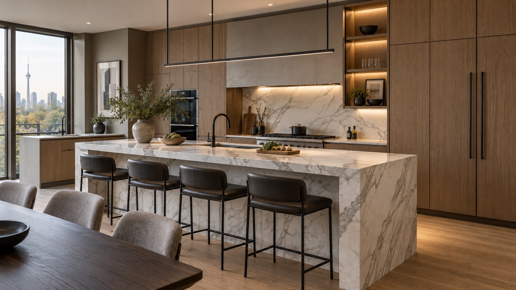 Warm custom kitchen interior